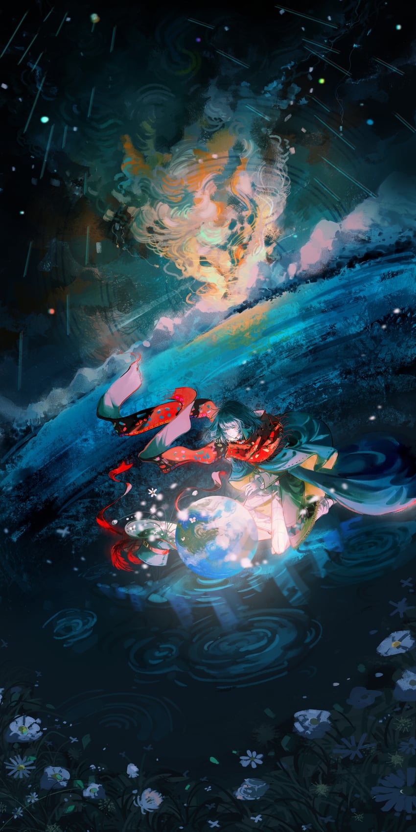 梅林·赫尔墨斯 雨中白花